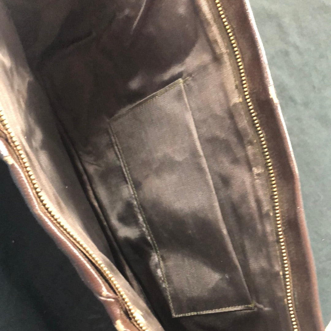 Brown leather hand bag