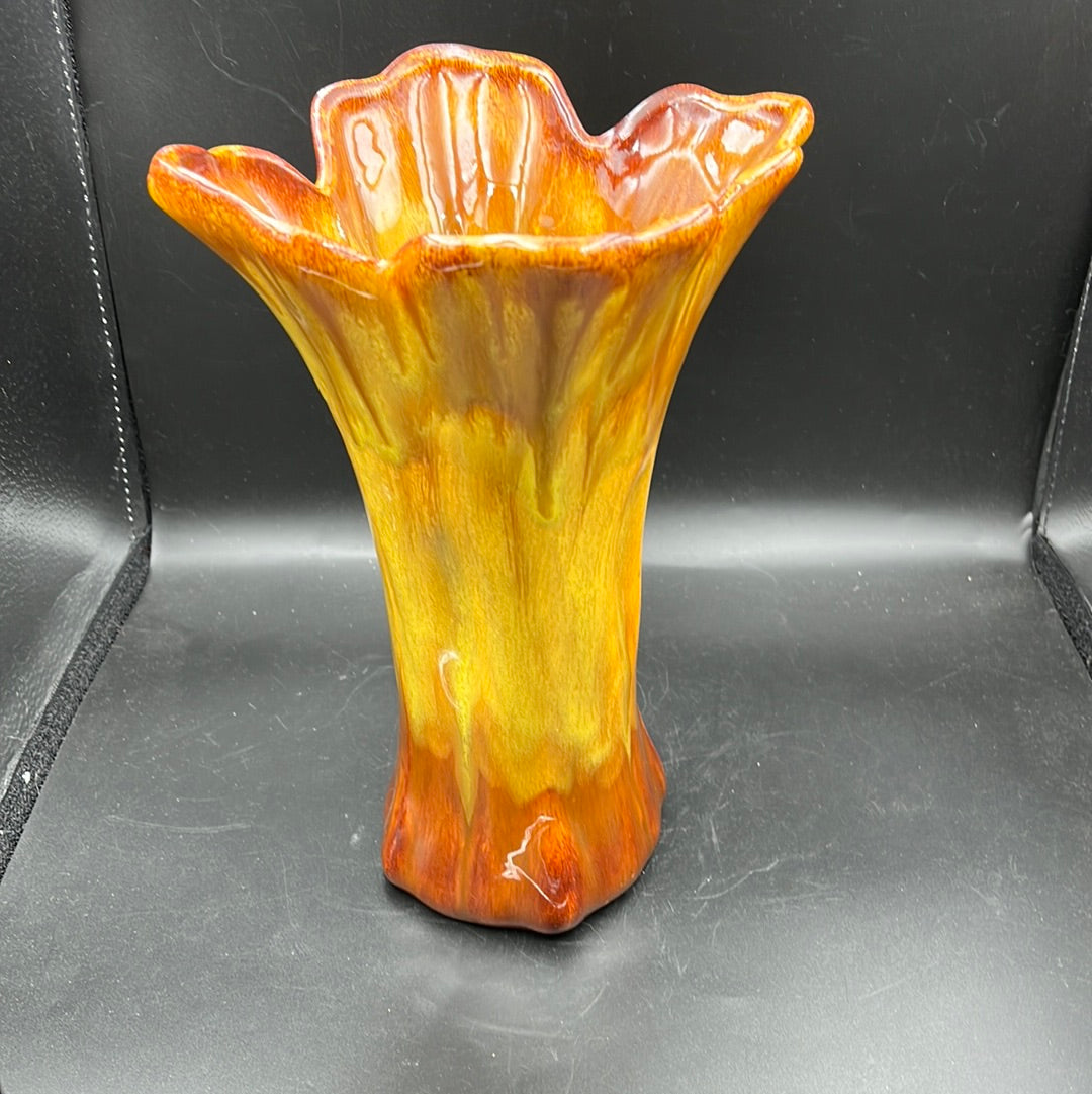 Brown flared ceramic vase
