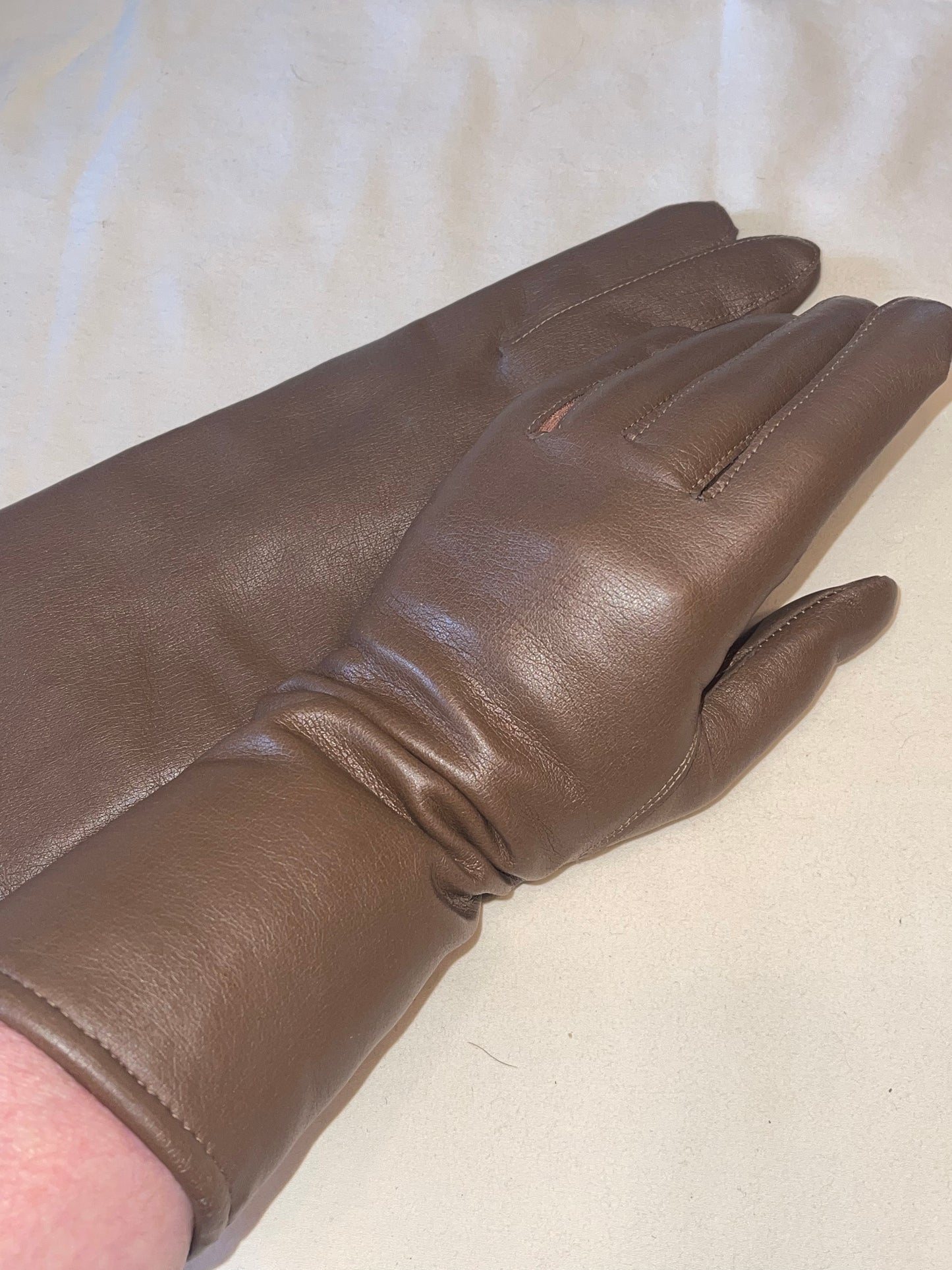 Faux Leather Rabbit Lined Gloves