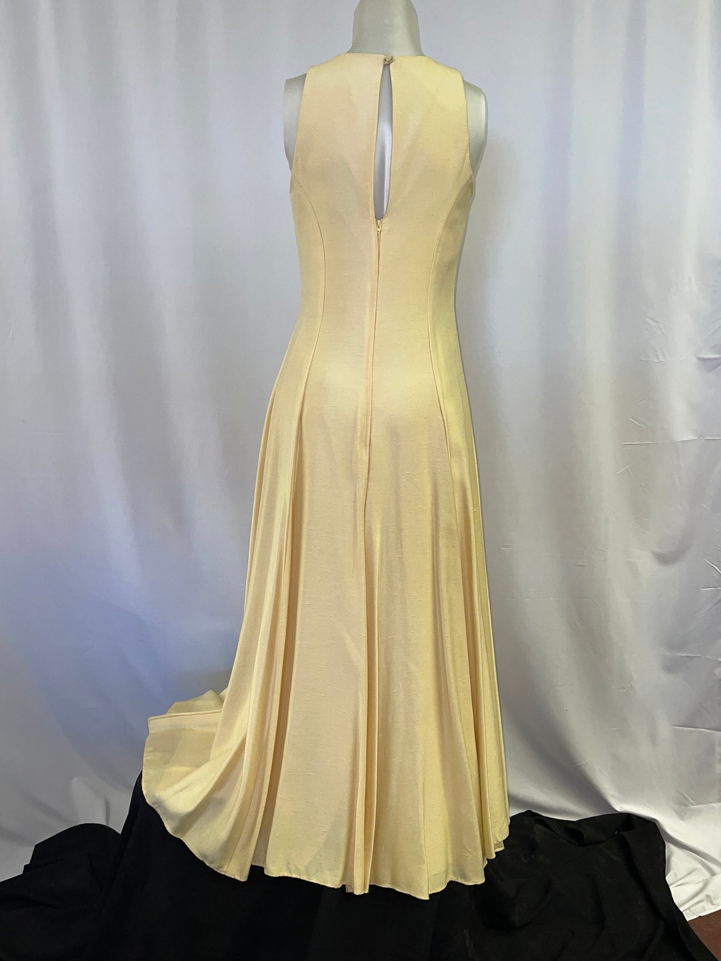 Butter Yellow Raw Silk Full Length Gown