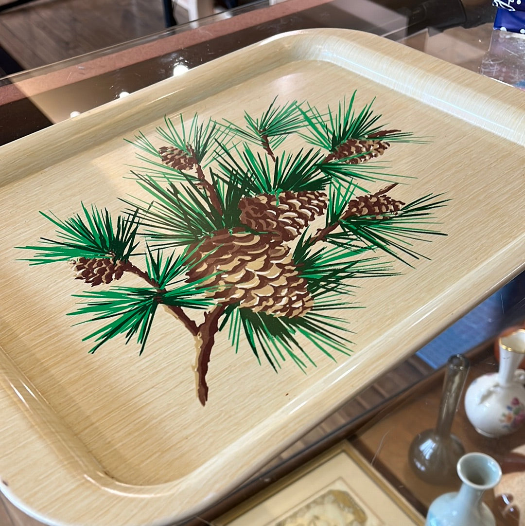 set of 12 metal pine cone snack trays