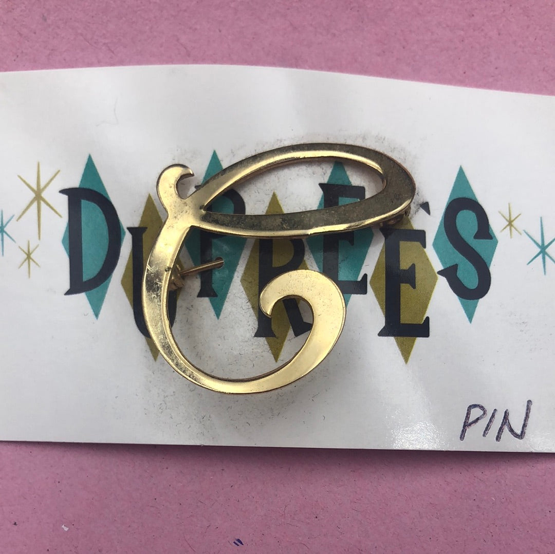 Gold letter C pin