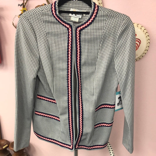 Gray/White Houndstooth Blazer