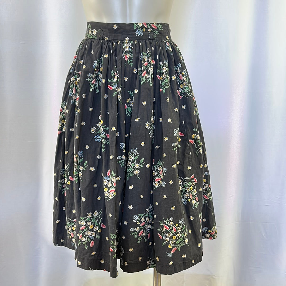 Vintage Dark Floral Skirt