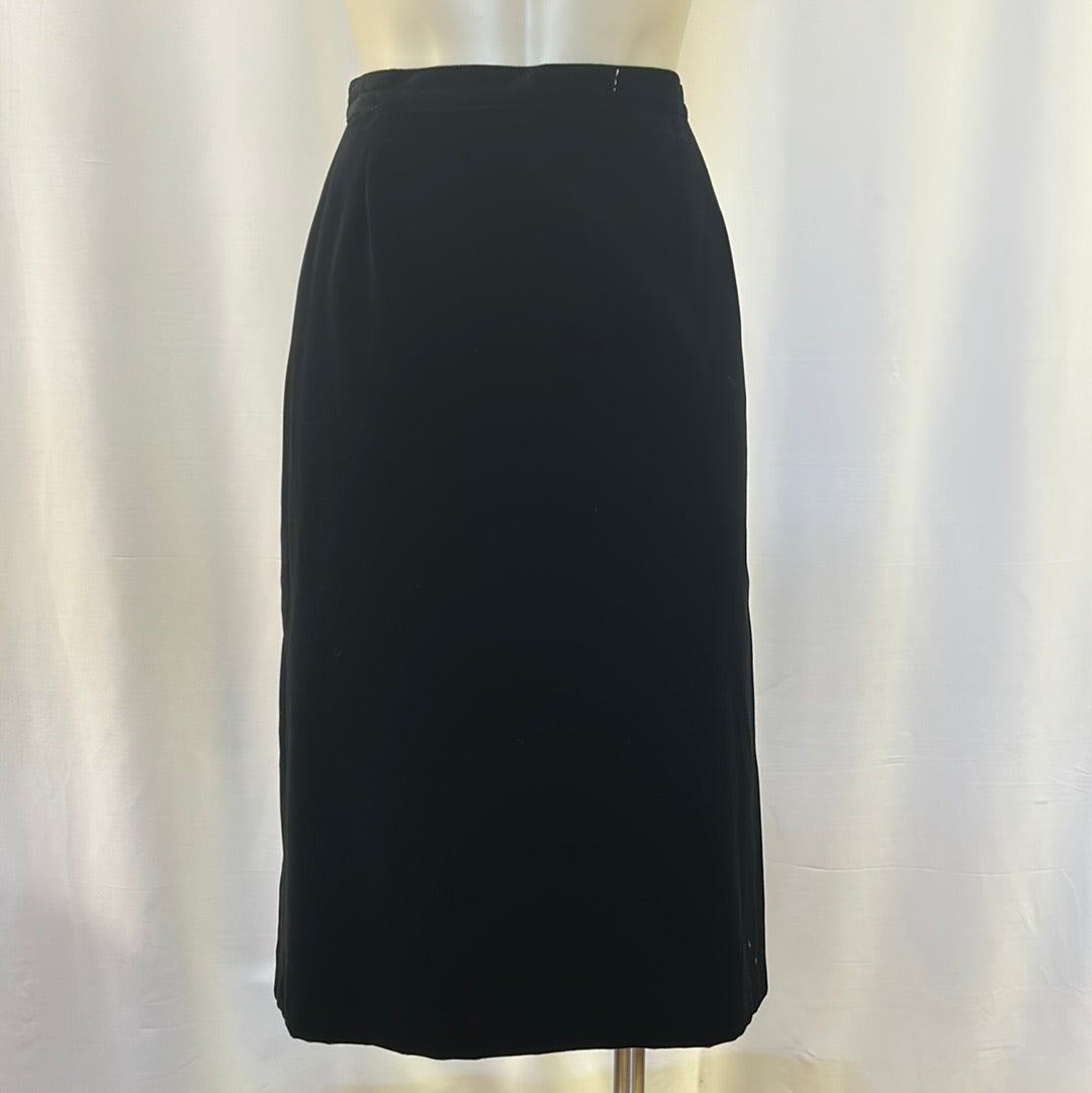 Black Velvet Straight Skirt