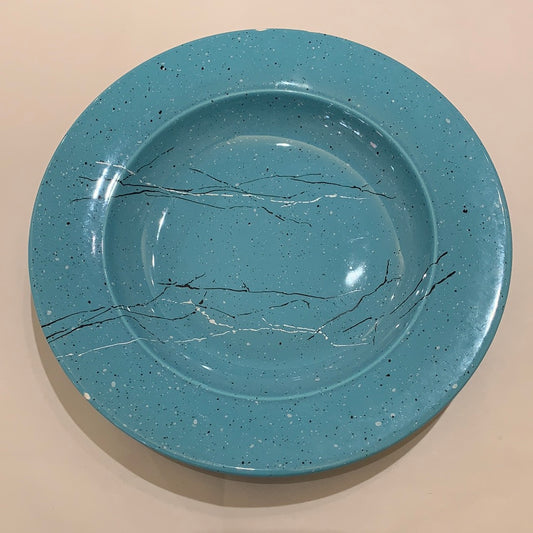 80s Blue Splatter Plate