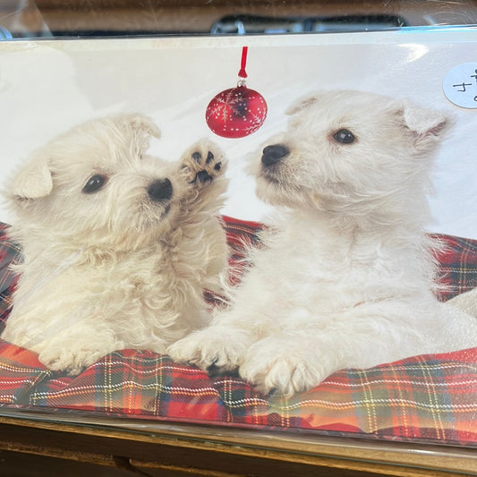 4 pack of puppy holiday cards