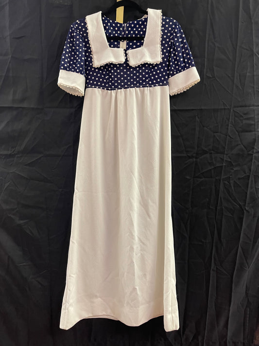 70s Polyester Full Length Dress