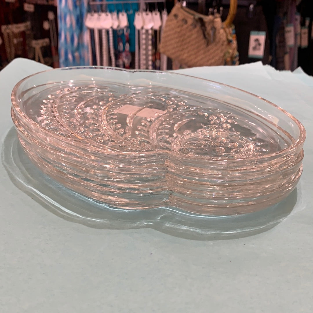 Set of 3 Federal Glass Snack Plates