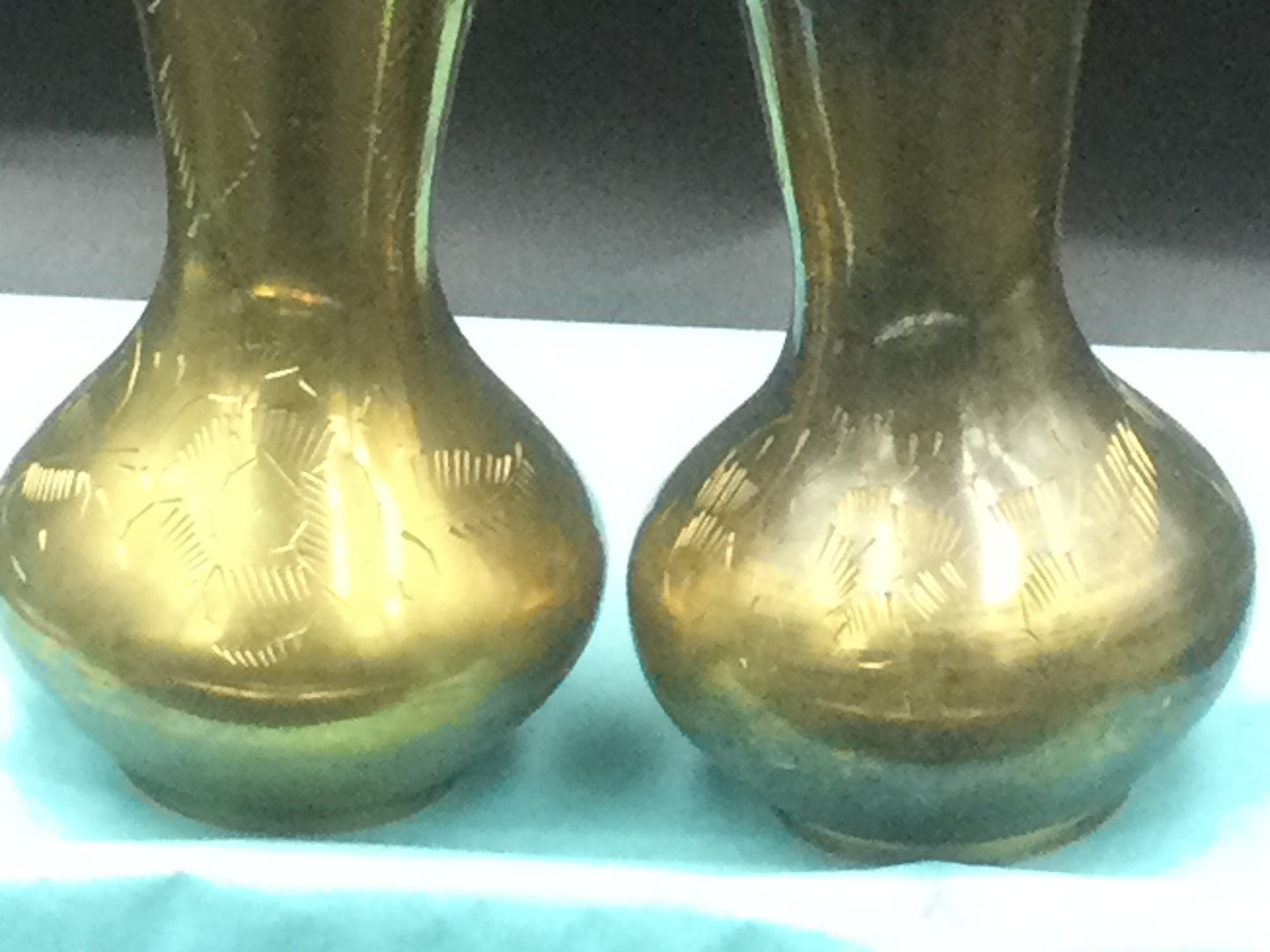 Set of 2 Brass Bud Vases