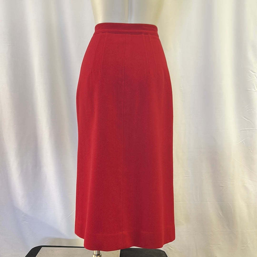50s Red straight Pendleton Skirt