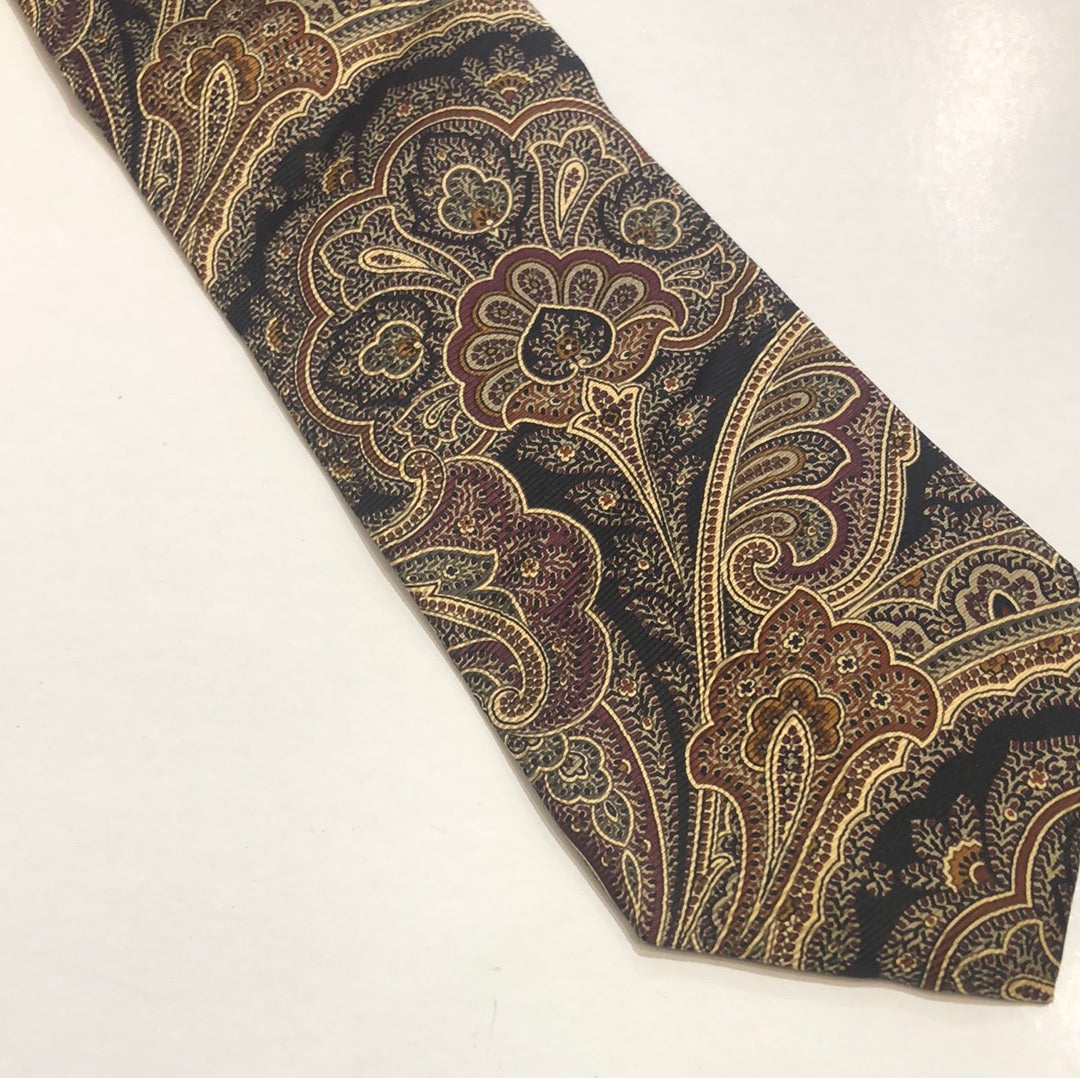 Black and Natural Paisley Tie