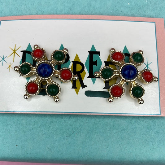 Gold clip on with Red, Blue and Green detail