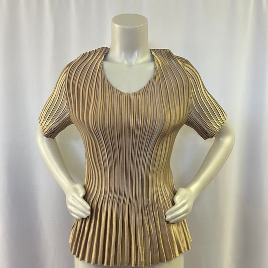 Gold Pleated Top
