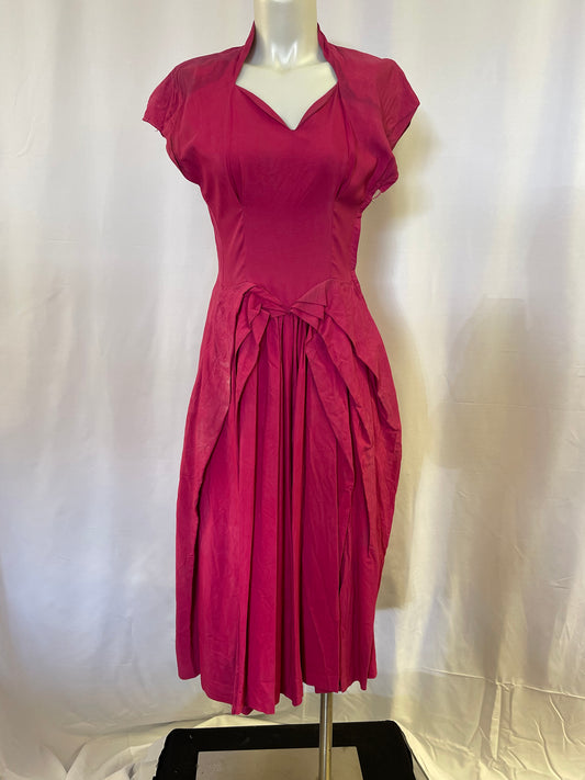 40s Deep Pink Dress - Wounded