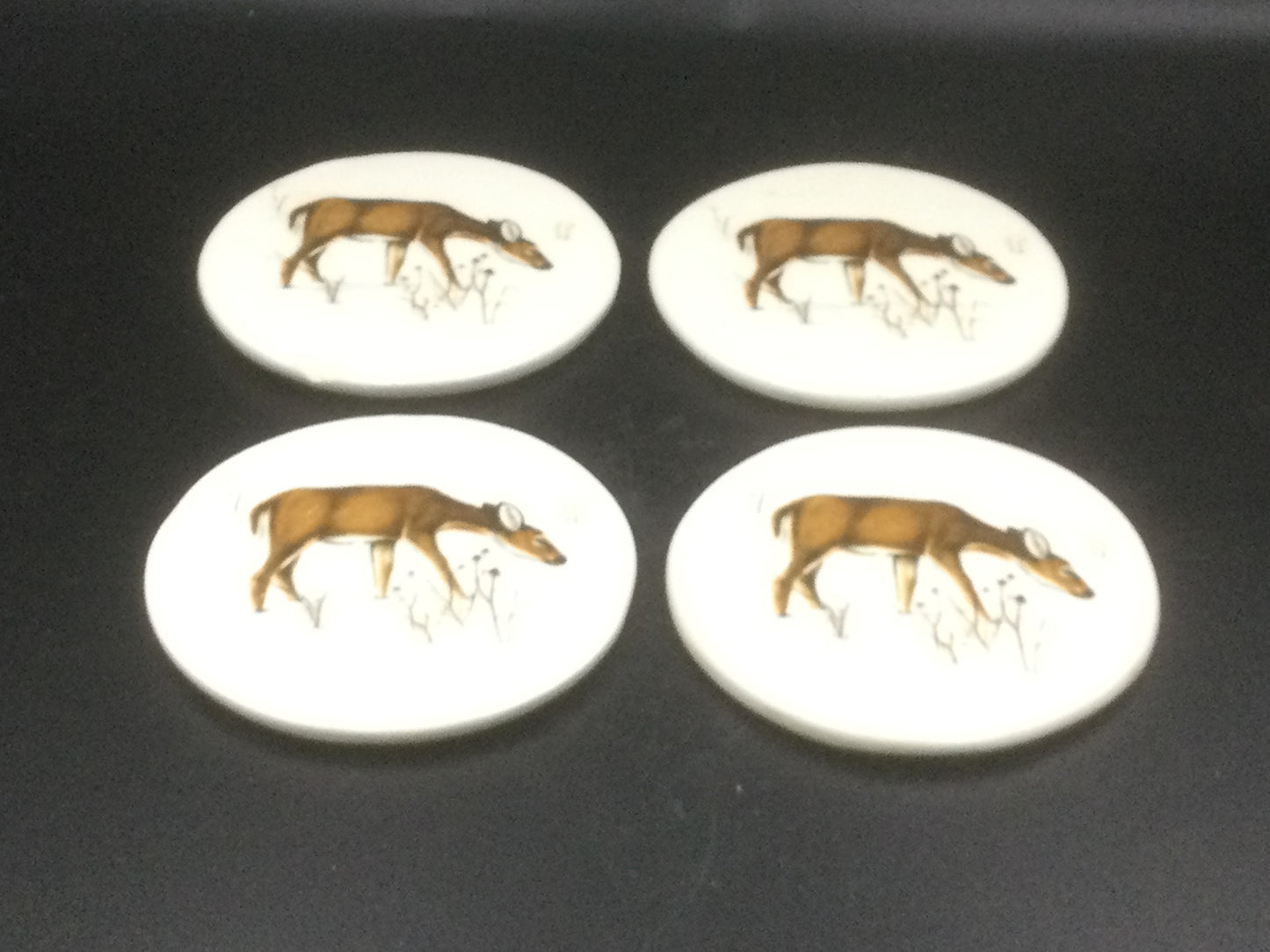 Vintage ceramic deer coasters