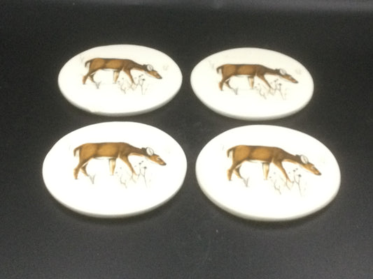 Vintage ceramic deer coasters
