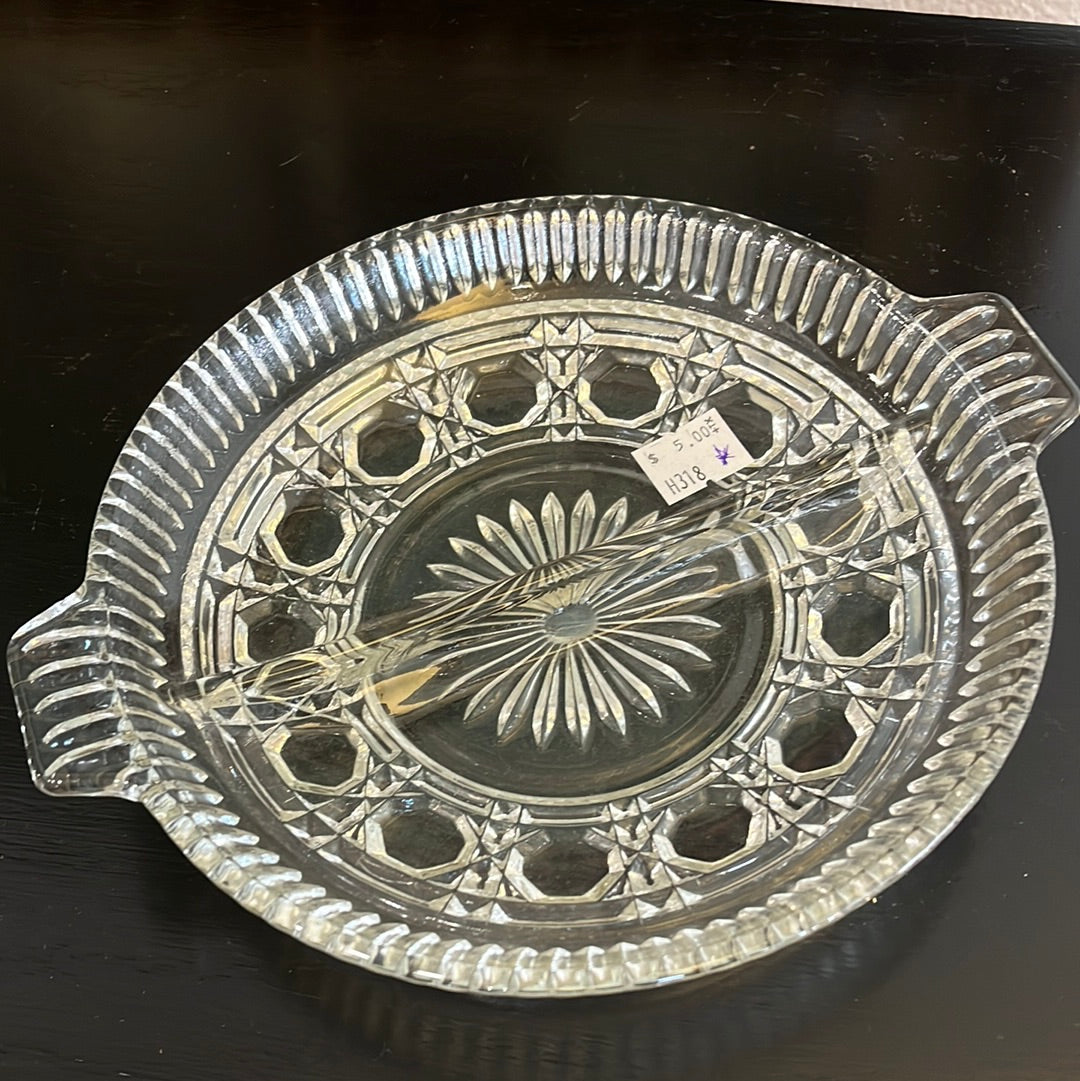 Clear Glass Relish Dish