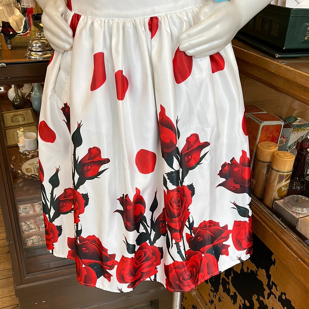 Satin Rose Patterned Skirt
