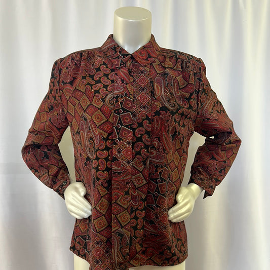 80s Longsleeve Paisley Blouse