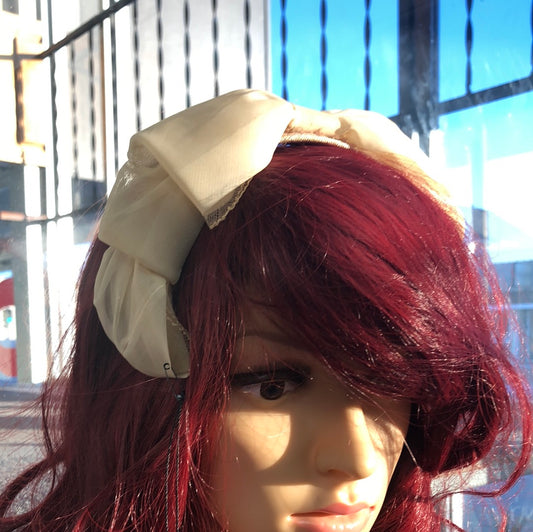 Beige chiffon headband
