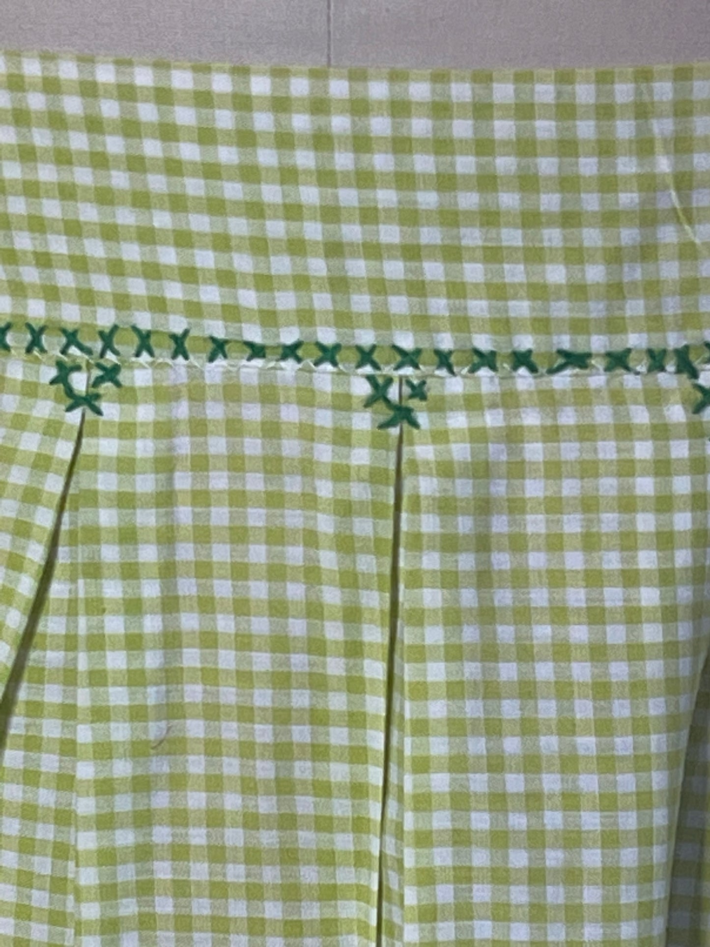 Green Gingham Kitchen Apron