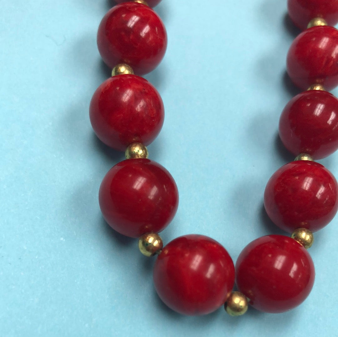 Red Round bead necklace