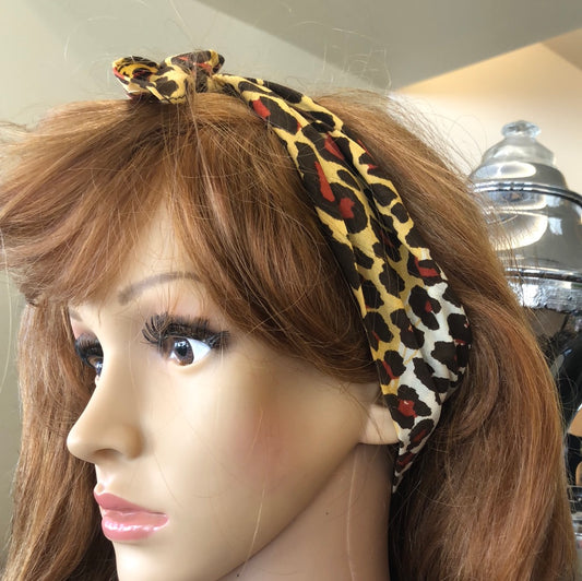 Leopard hair tie / headband
