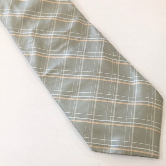 Light green plaid with peach tie