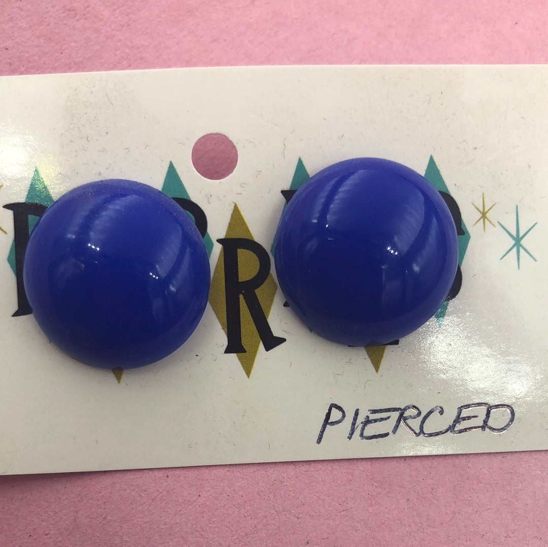 Royal Blue round pierced earring