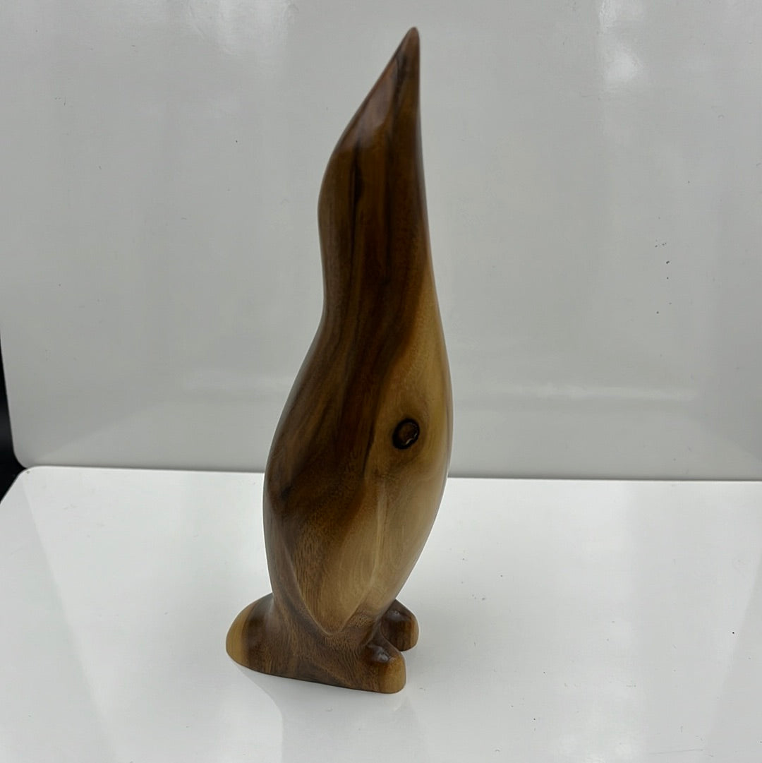Solid Wood Penguin Figurine