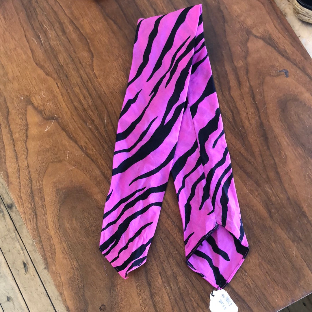 Pink and Black Zebra Hair Tie / Headband