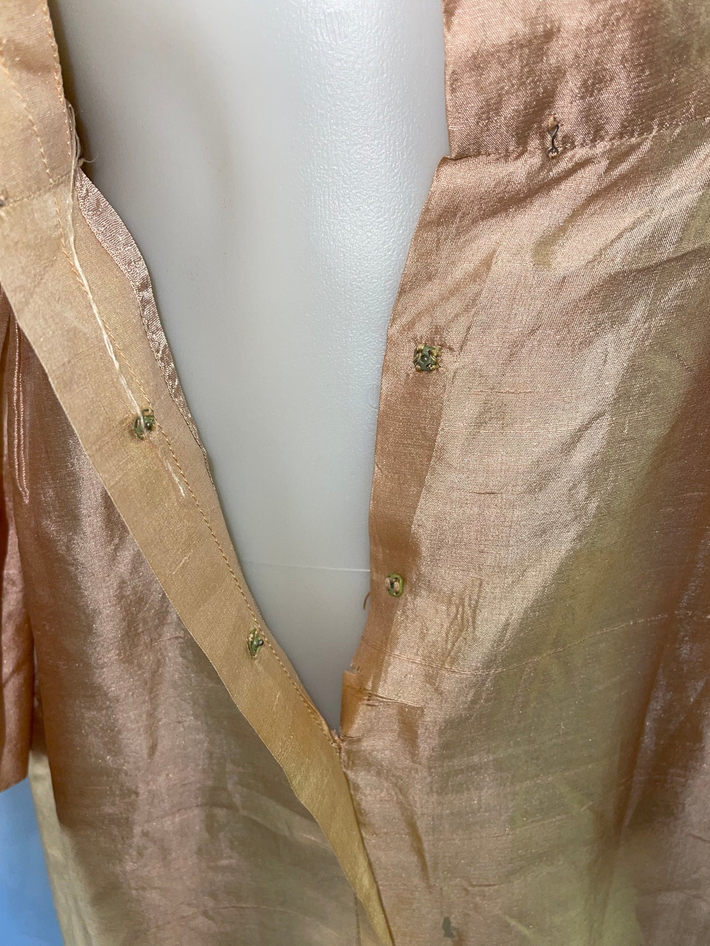 40s Raw Silk Peplum Dress