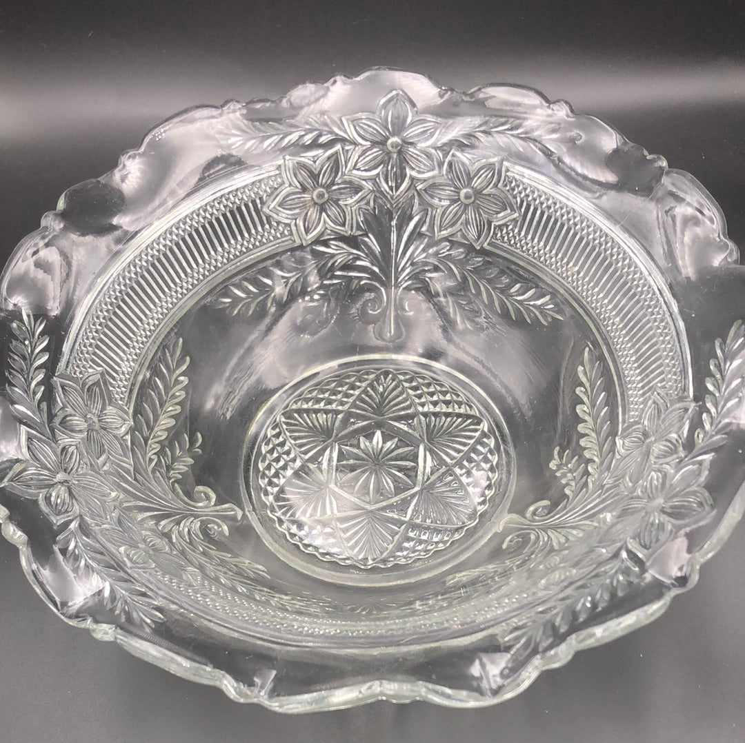 Narcissus Spray Indiana Glass Bowl