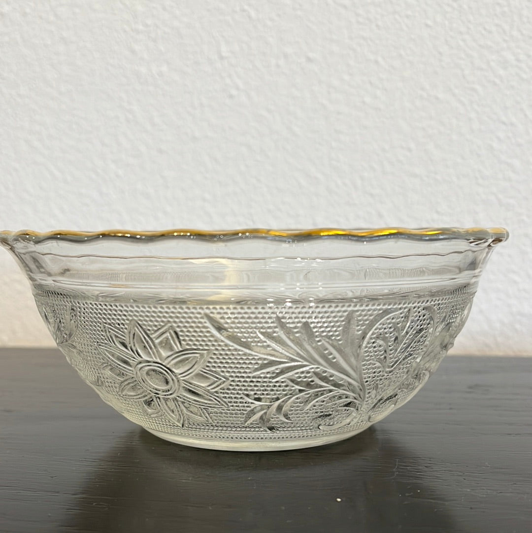 Clear Patterned Glass Bowl