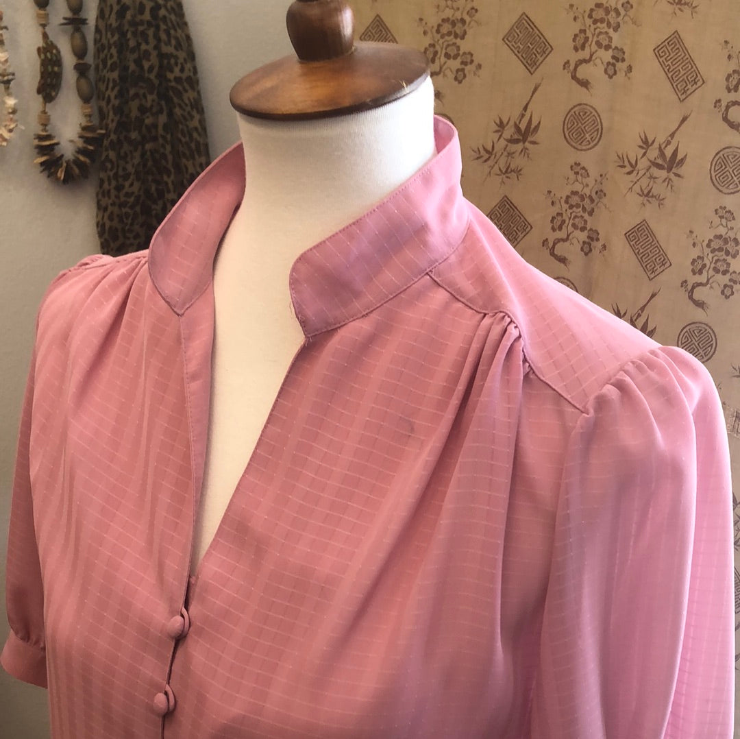 Pink button down blouse