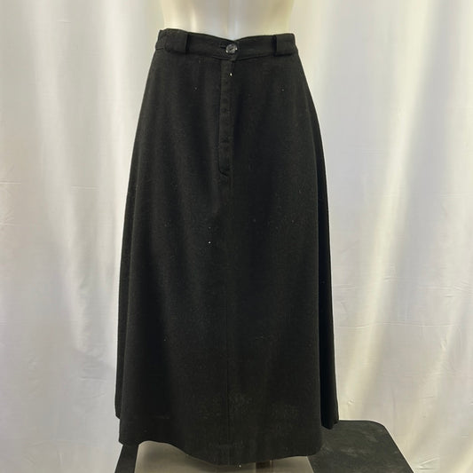 Women’s Long Black Wool Flare Skirt