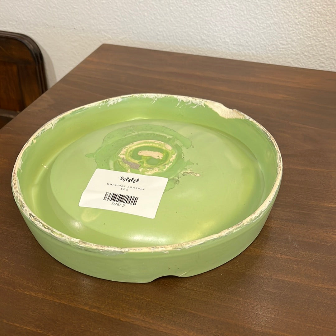 Round Green Shawnee Ceramic Ashtray