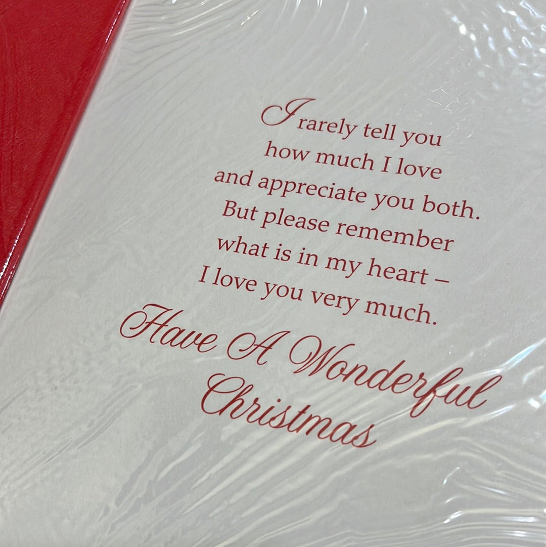 To Mom and Dad at Christmas single card