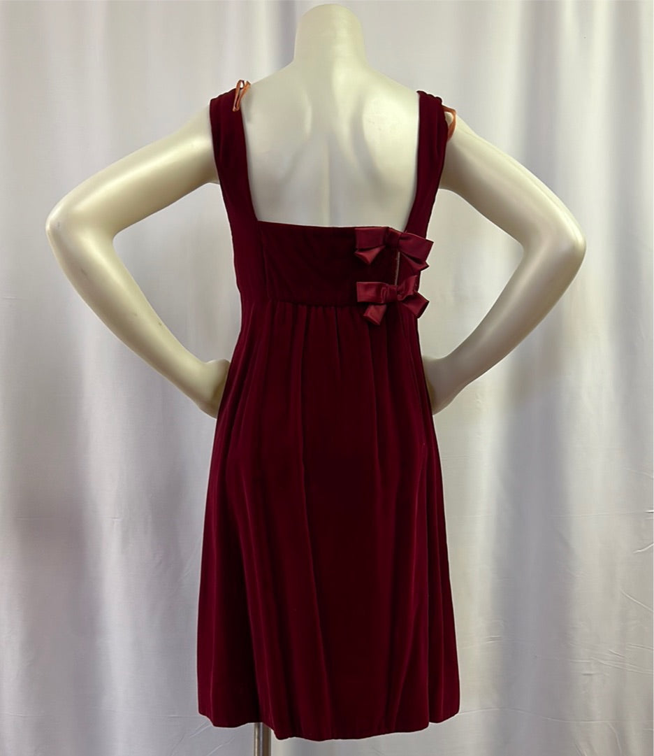 Maroon Velvet Dress