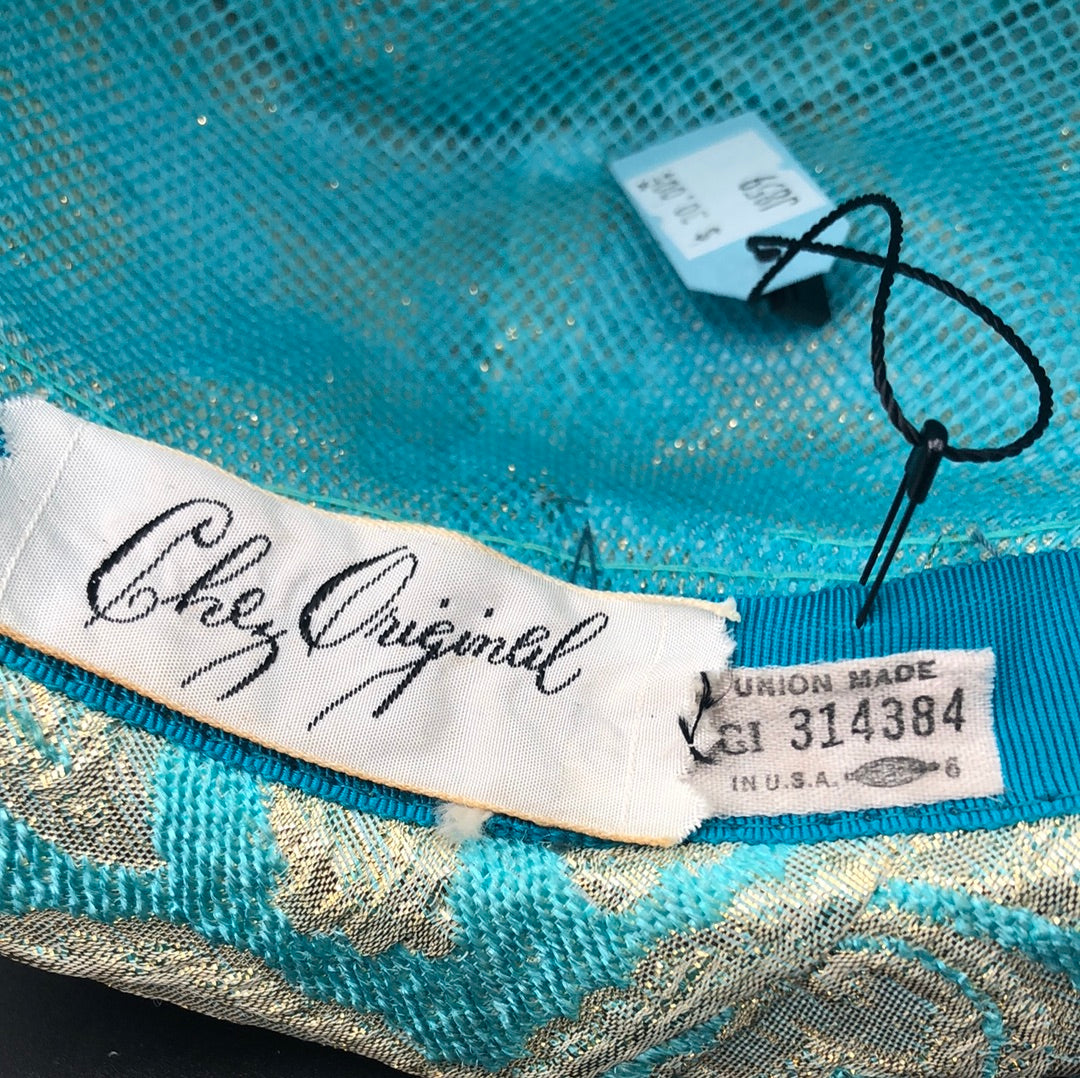 Aqua and Gold Chez Original hat