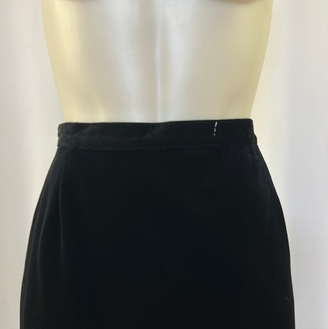 Black Velvet Straight Skirt