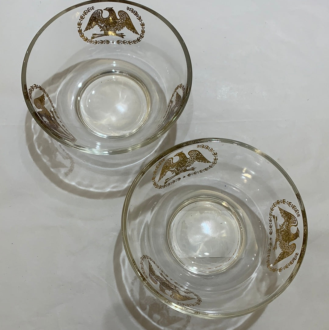Set of 2 Glass Eagle Bowls