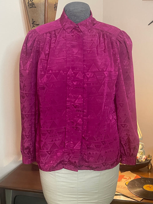 80s Magenta Blouse