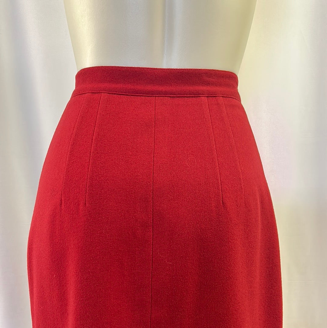 50s Red straight Pendleton Skirt