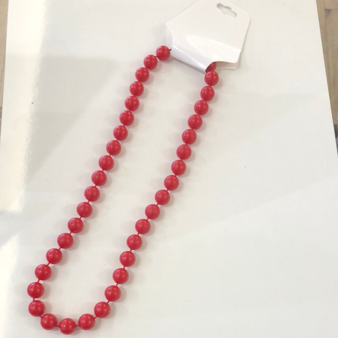 Red Round Bead Necklace