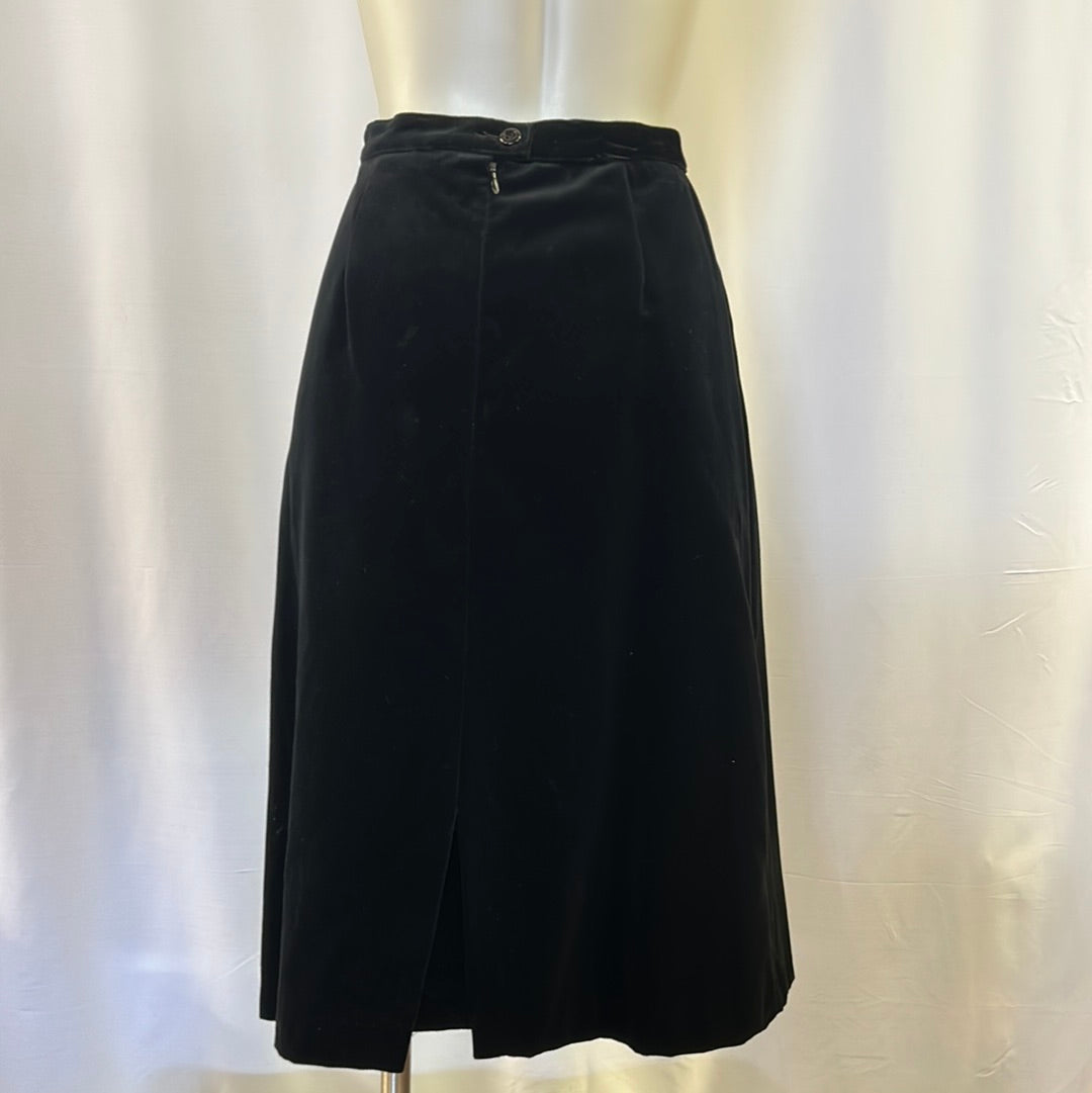 Black Velvet Straight Skirt