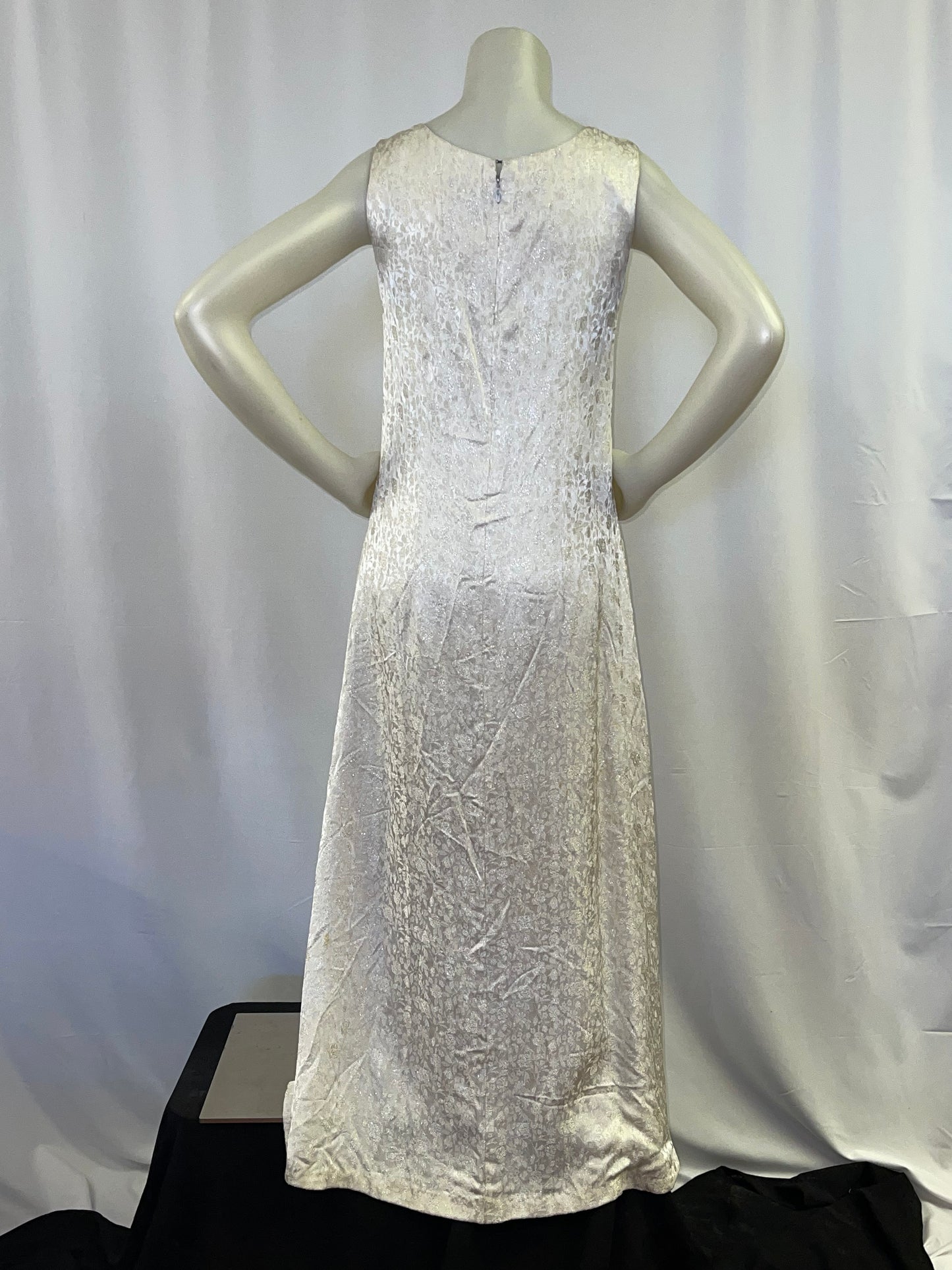 Ivory Brocade Full Length Dress