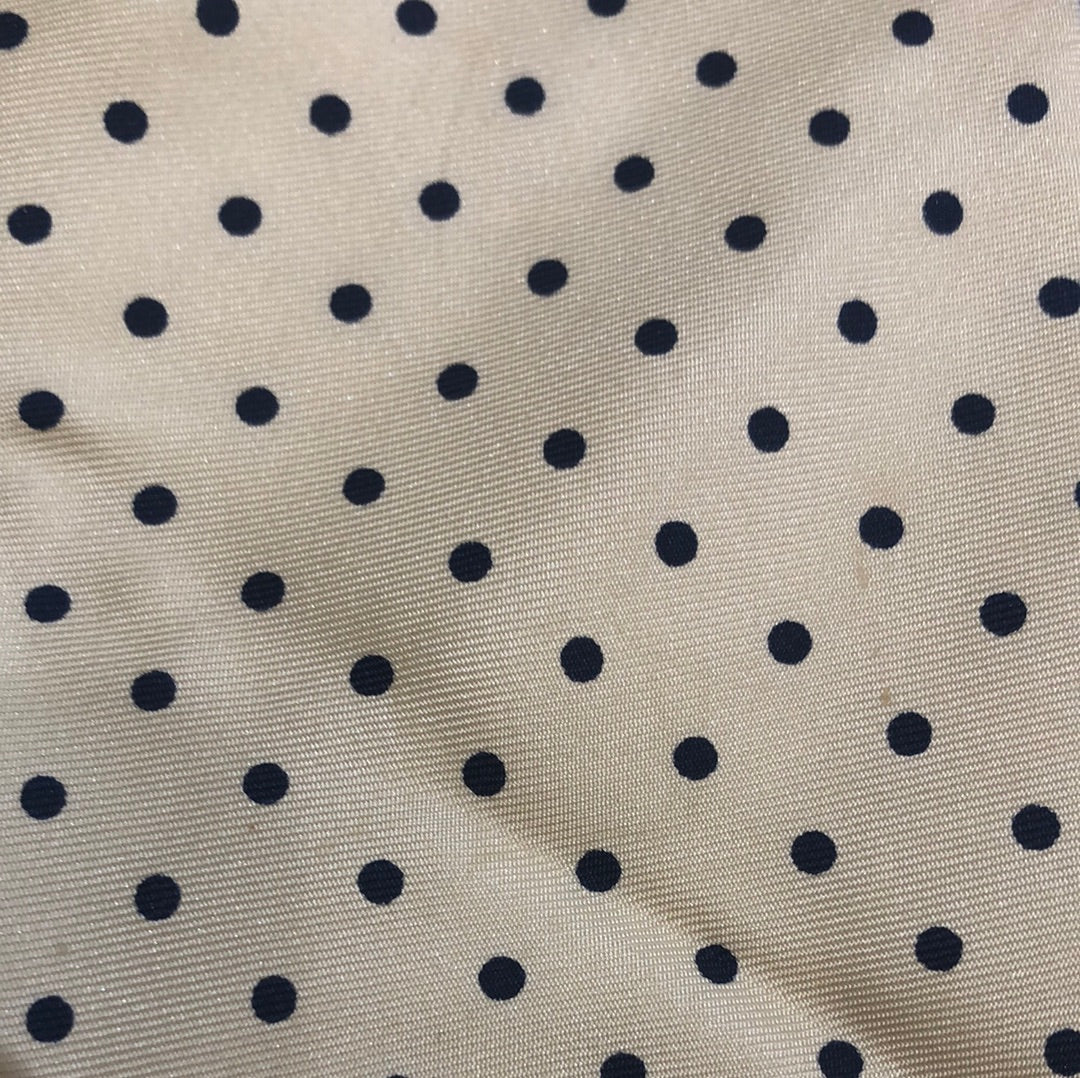 Ivory tie with Blue Polka Dots