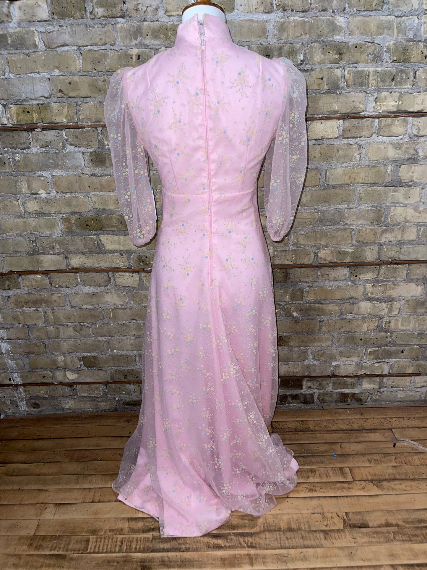 Light Pink Floral Full Length Dress